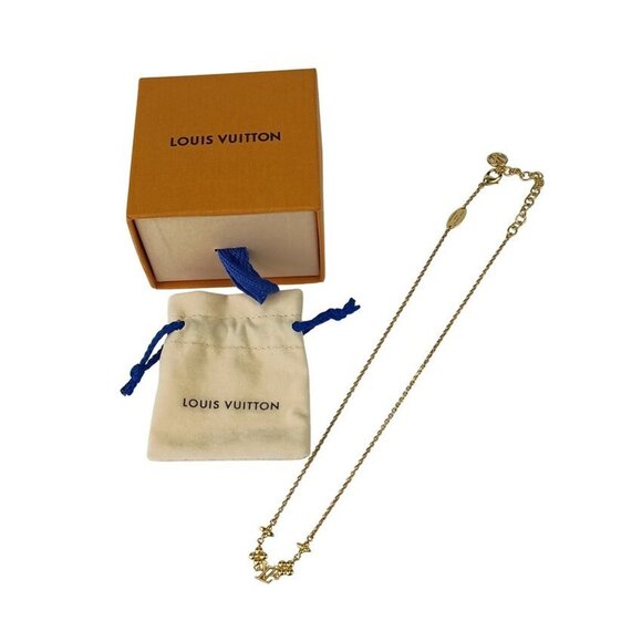 LOUIS VUITTON Gold Monogram Necklace - Picture 8 of 8